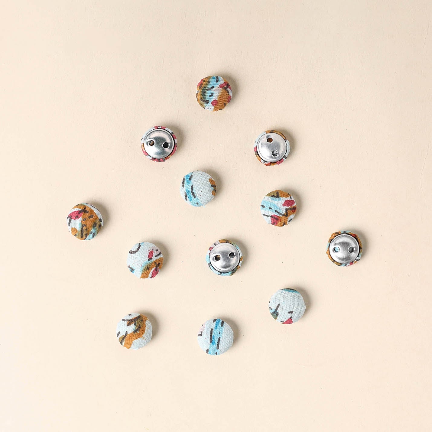  Multicolor Handmade Fabric Button Small at iTokri