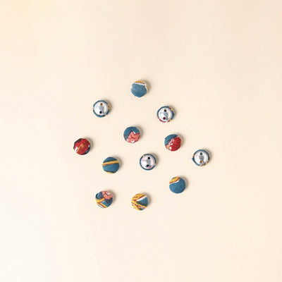  Multicolor Handmade Fabric Button Small at iTokri