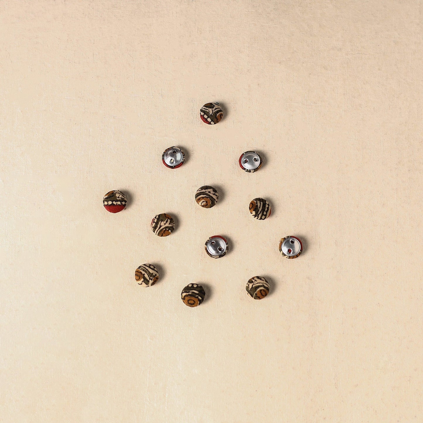 1.5cm handmade fabric small button (set of 12) 22
