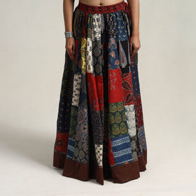 Multicolor - 24 kali patchwork cotton skirt 11 - handcrafted