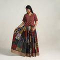 Multicolor - 24 kali patchwork cotton skirt 14 - handcrafted