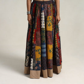 Multicolor - 24 kali patchwork cotton skirt 15 - handcrafted
