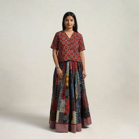 Multicolor - 24 kali patchwork cotton skirt 18 - handcrafted