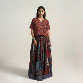 Multicolor - 24 kali patchwork cotton skirt 20 - handcrafted