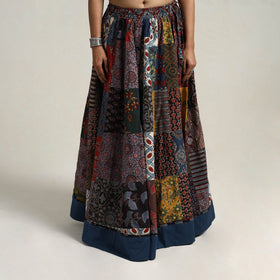 Multicolor - 24 kali patchwork cotton skirt 29 - handcrafted