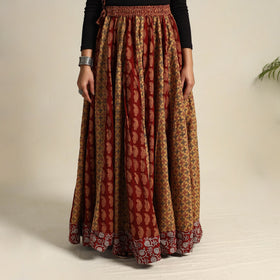  Multicolor 24 Kali Patchwork Cotton Bagh Print Skirt