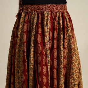  Multicolor 24 Kali Patchwork Cotton Bagh Print Skirt