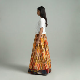 Multicolor - 24 Kali Patchwork Cotton Pochampally Ikat Skirt 40