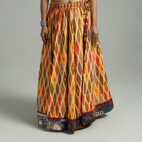 Multicolor - 24 Kali Patchwork Cotton Pochampally Ikat Skirt 40