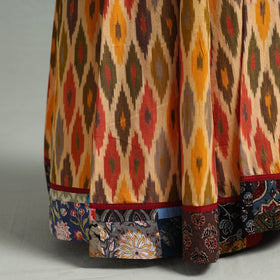 Multicolor - 24 Kali Patchwork Cotton Pochampally Ikat Skirt 40