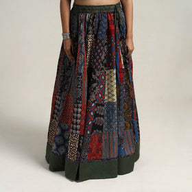 Multicolor - 24 kali patchwork cotton skirt 01 - handcrafted