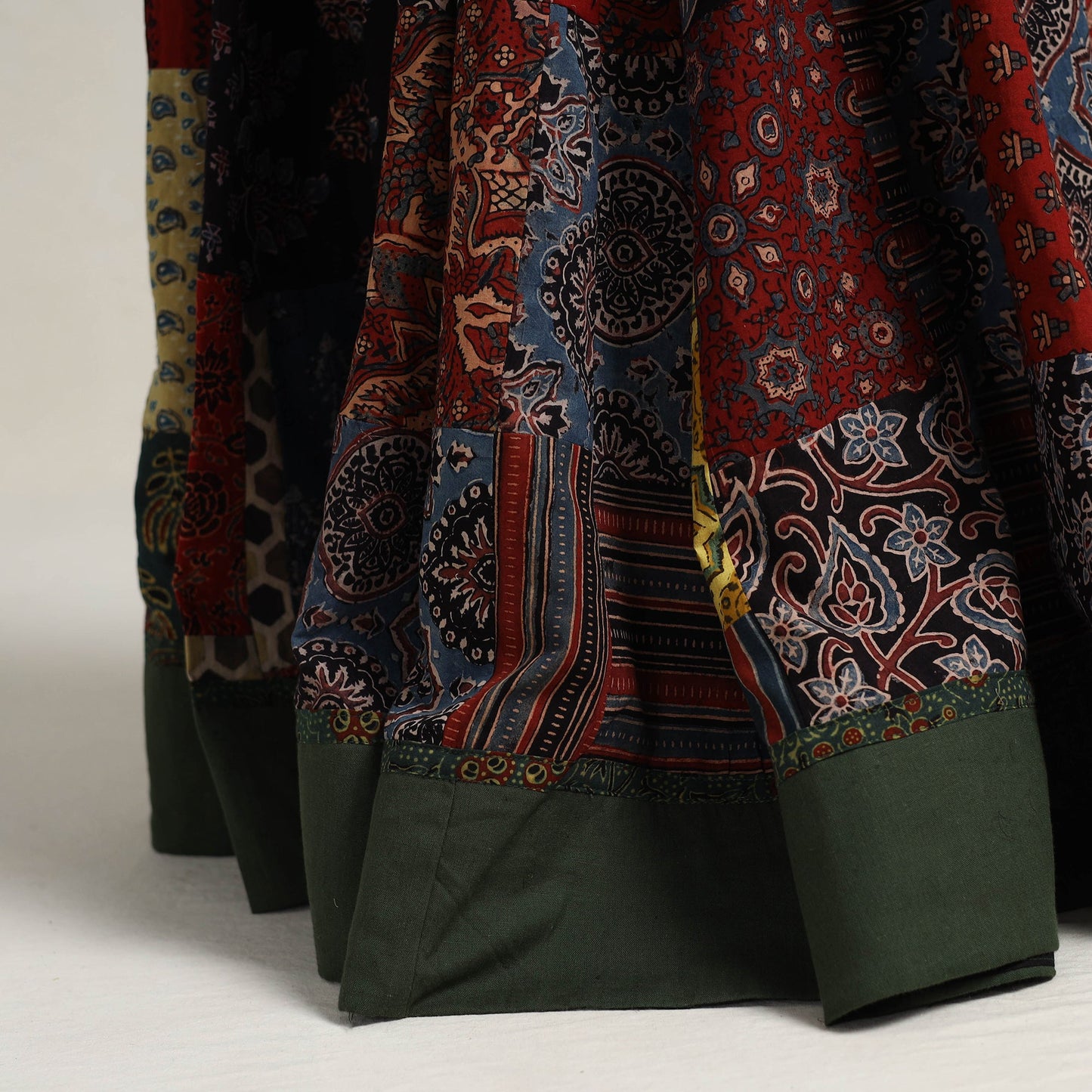 Multicolor - 24 kali patchwork cotton skirt 02 - handcrafted