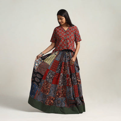 Multicolor - 24 kali patchwork cotton skirt 02 - handcrafted