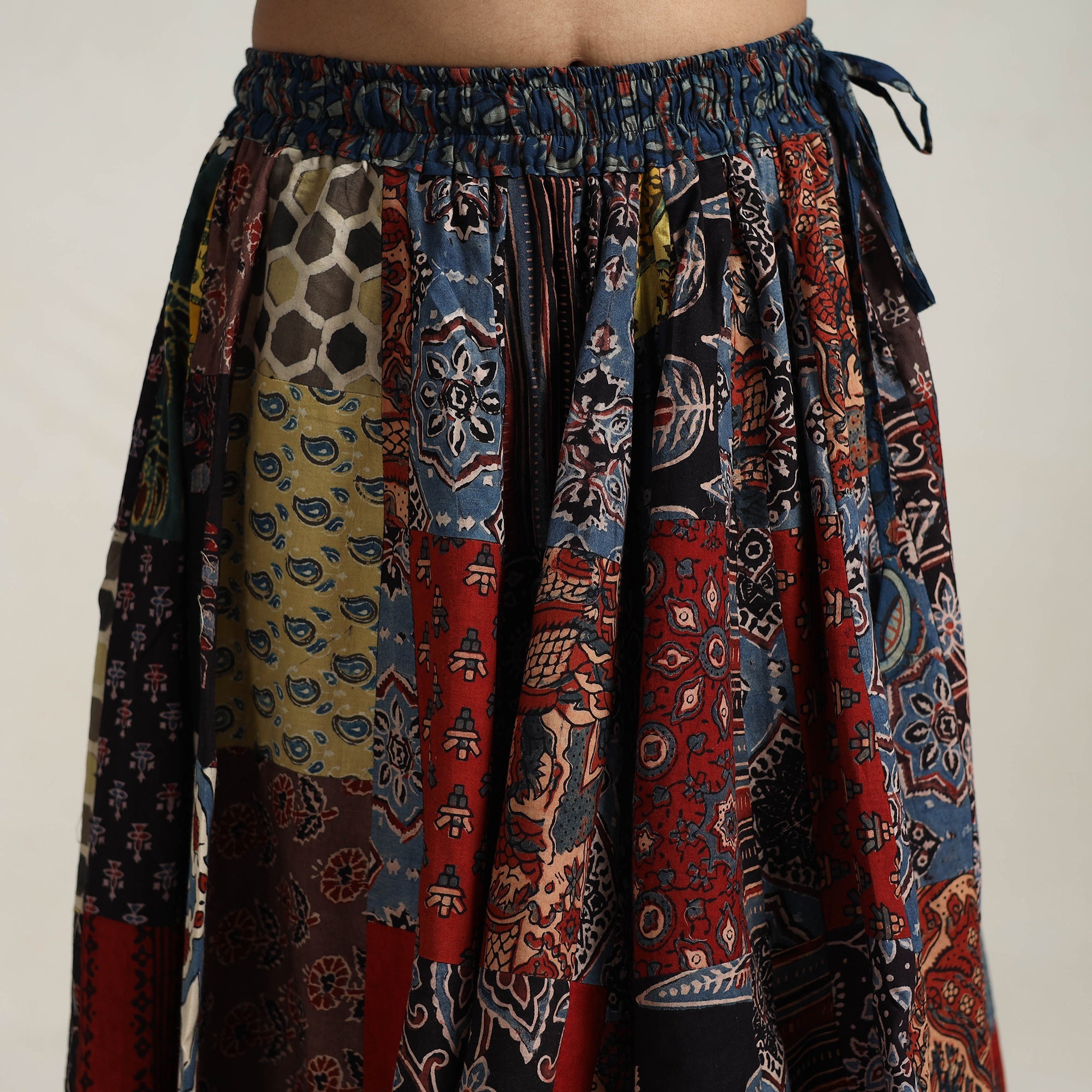 Multicolor - 24 kali patchwork cotton skirt 02 - handcrafted