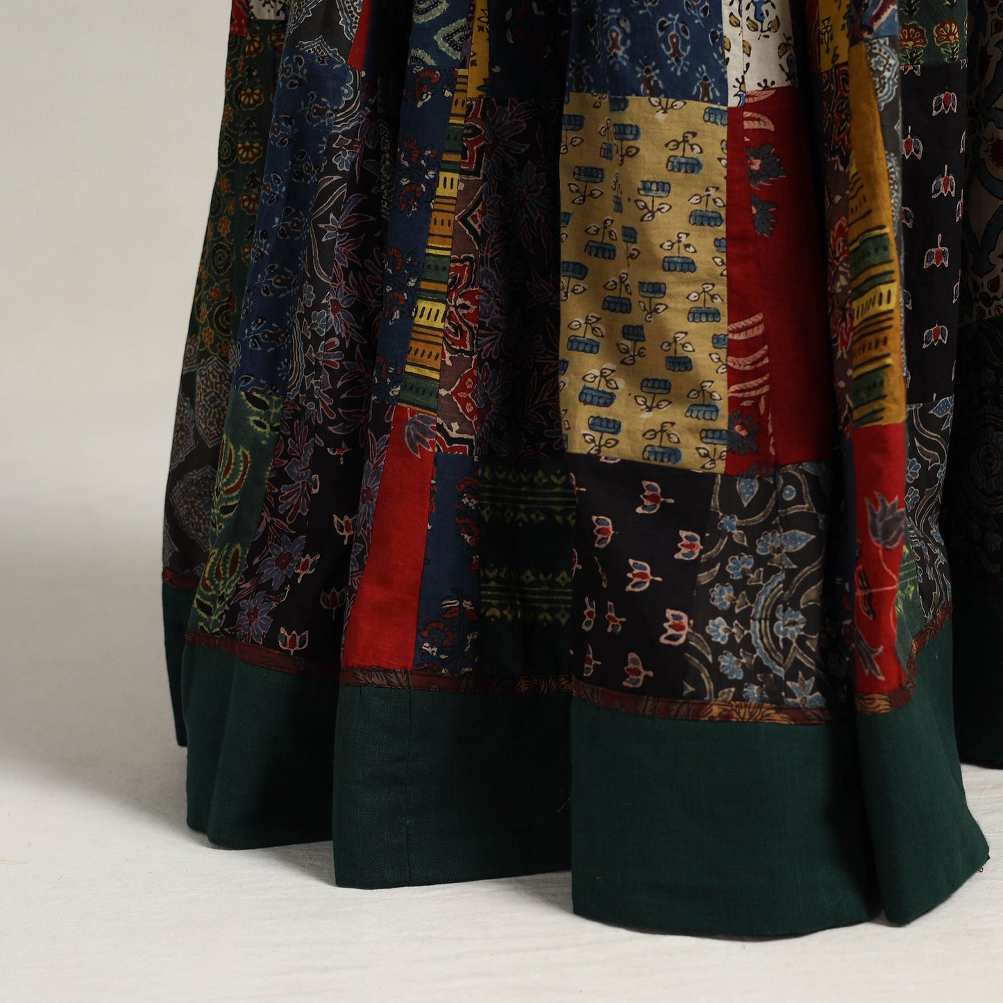 Multicolor - 24 kali patchwork cotton skirt 03 - handcrafted