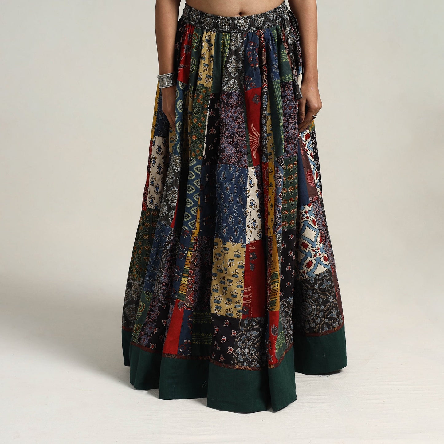 Multicolor - 24 kali patchwork cotton skirt 03 - handcrafted