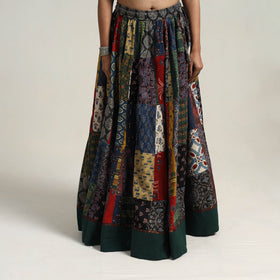 Multicolor - 24 kali patchwork cotton skirt 03 - handcrafted