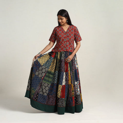 Multicolor - 24 kali patchwork cotton skirt 03 - handcrafted
