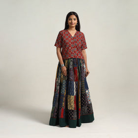 Multicolor - 24 kali patchwork cotton skirt 03 - handcrafted