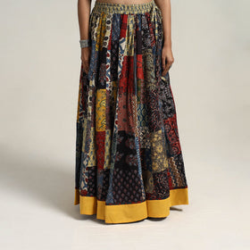 Multicolor - 24 kali patchwork cotton skirt 05 - handcrafted