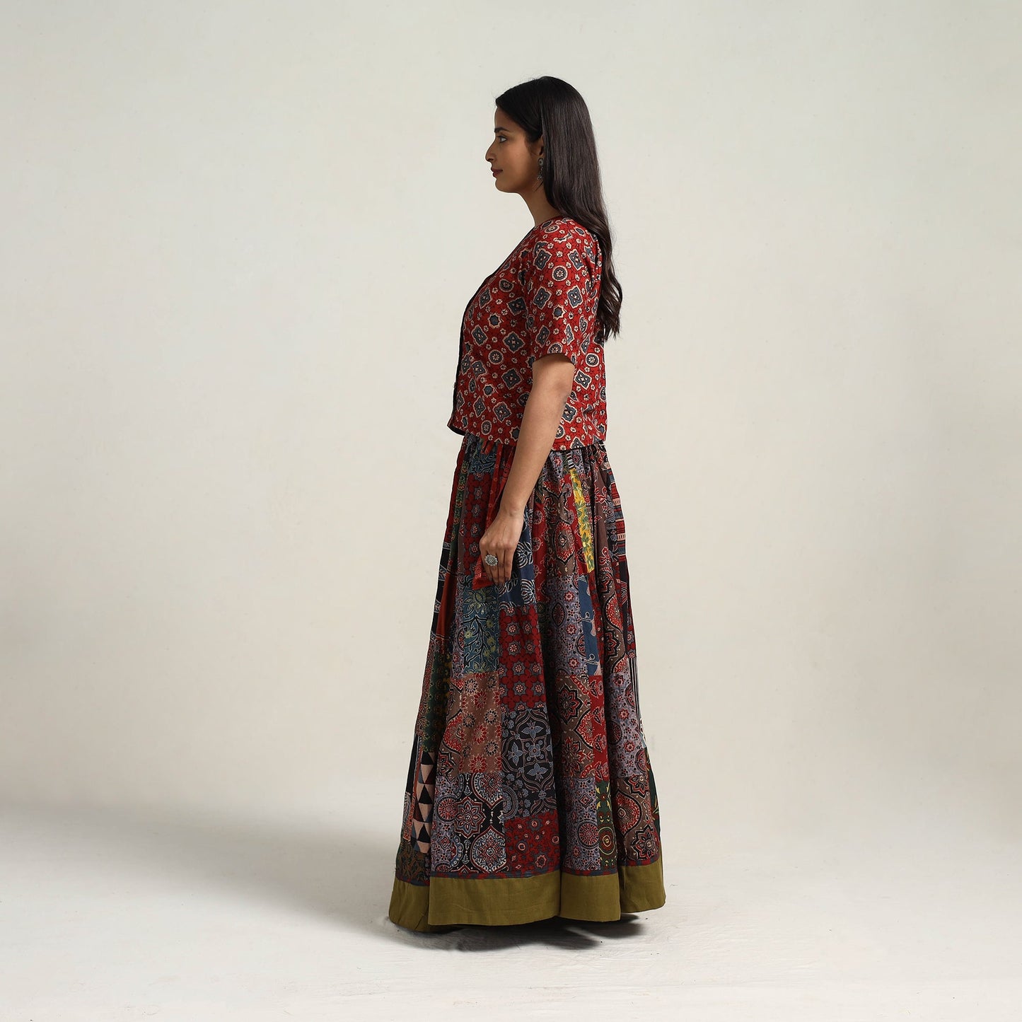 Multicolor - 24 kali patchwork cotton skirt 07 - handcrafted