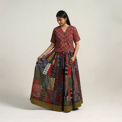 Multicolor - 24 kali patchwork cotton skirt 07 - handcrafted