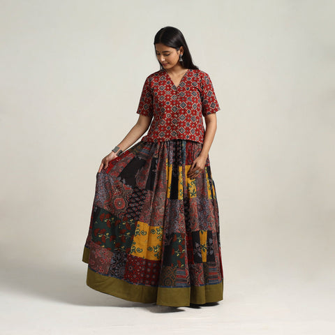 Multicolor - 24 kali patchwork cotton skirt 08 - handcrafted