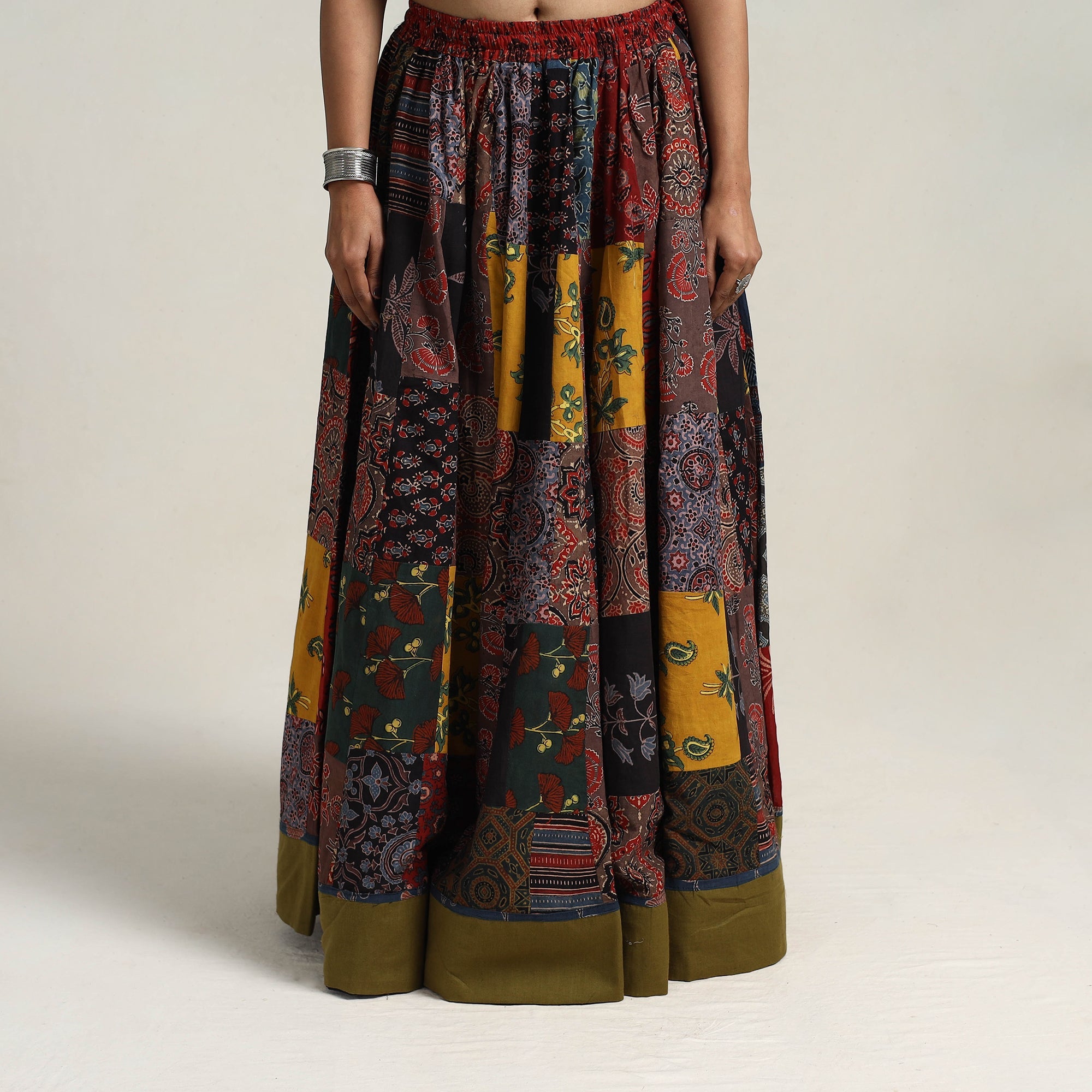 Multicolor - 24 kali patchwork cotton skirt 08 - handcrafted