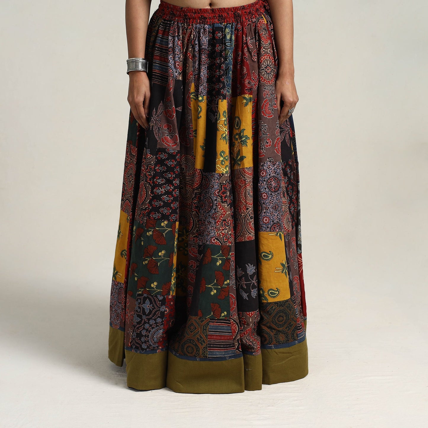 Multicolor - 24 kali patchwork cotton skirt 08 - handcrafted