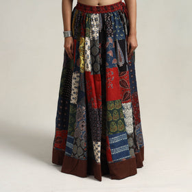 Multicolor - 24 kali patchwork cotton skirt 11 - handcrafted
