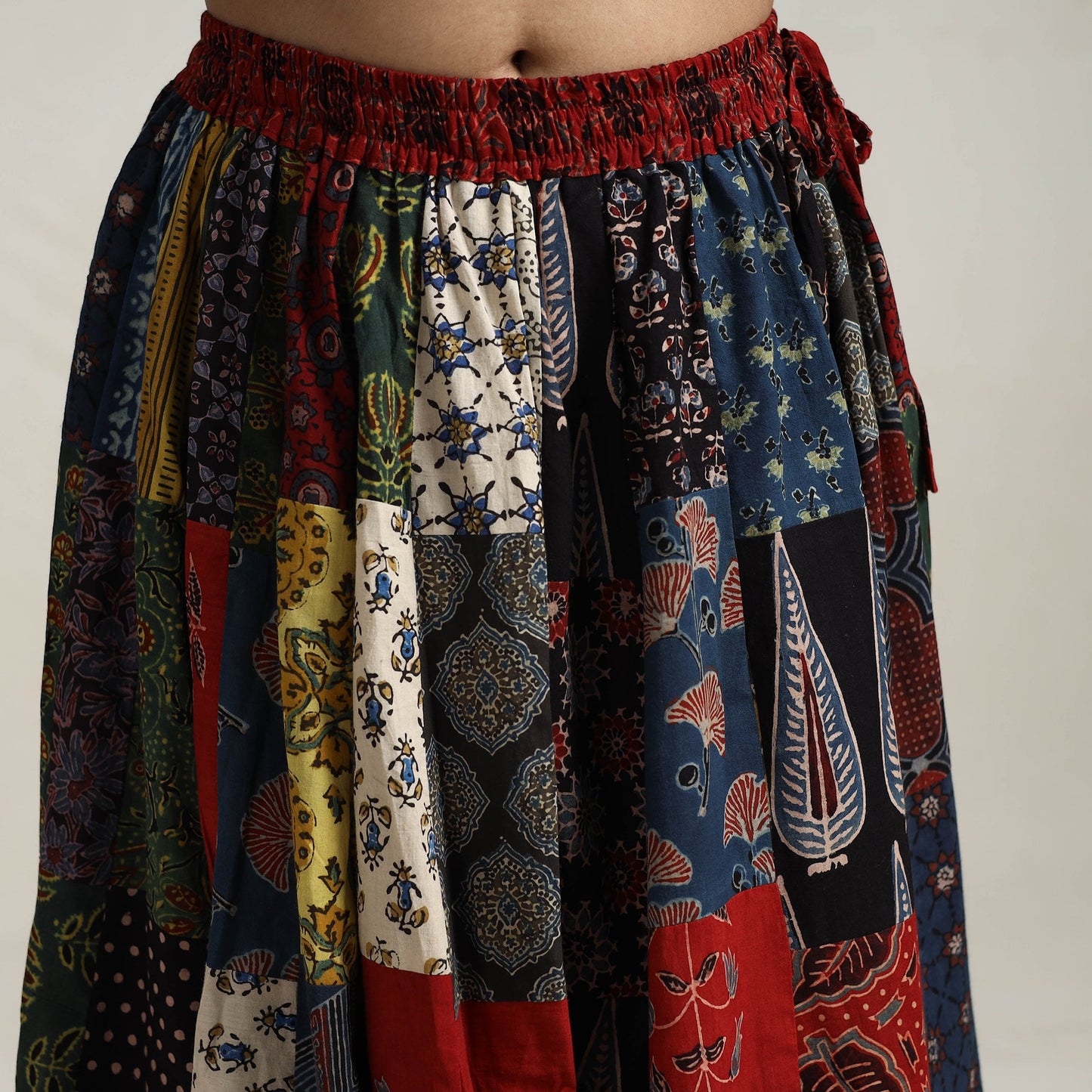 Multicolor - 24 kali patchwork cotton skirt 11 - handcrafted
