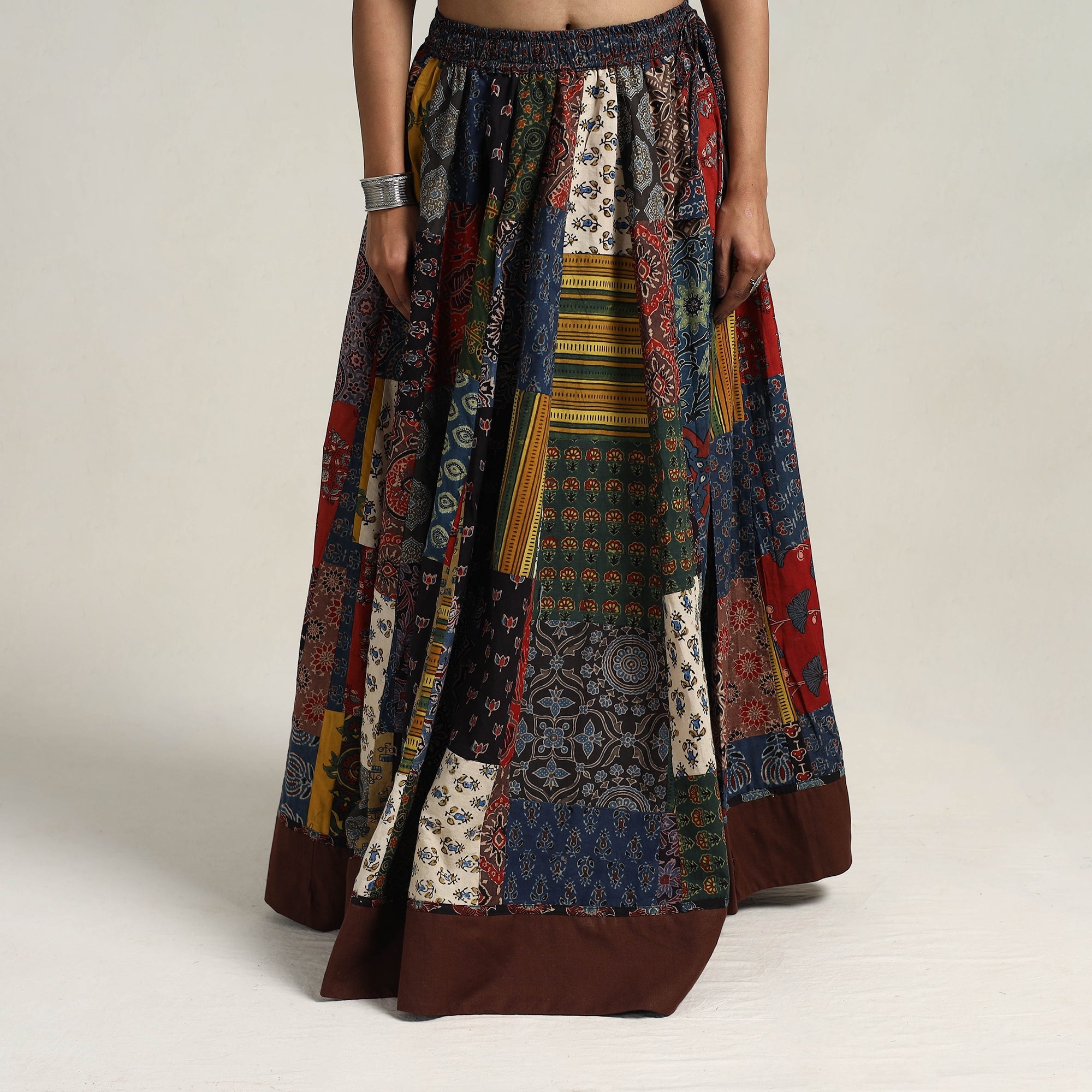 Multicolor - 24 kali patchwork cotton skirt 12 - handcrafted