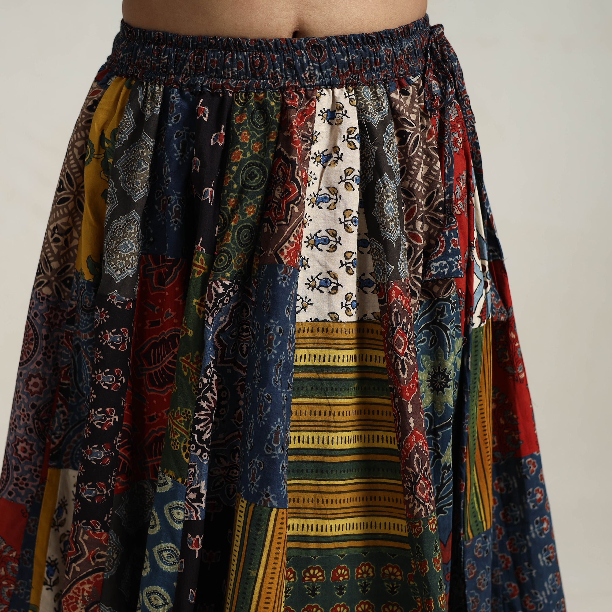 Multicolor - 24 kali patchwork cotton skirt 12 - handcrafted