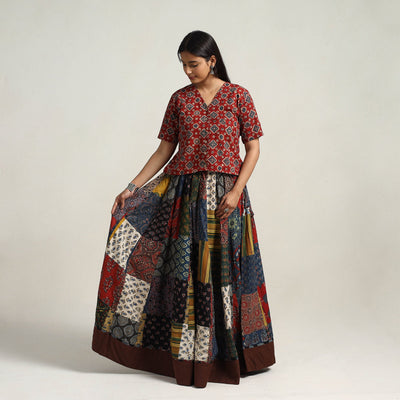 Multicolor - 24 kali patchwork cotton skirt 12 - handcrafted