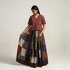 Multicolor - 24 kali patchwork cotton skirt 12 - handcrafted