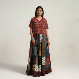 Multicolor - 24 kali patchwork cotton skirt 12 - handcrafted