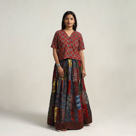 Multicolor - 24 kali patchwork cotton skirt 13 - handcrafted