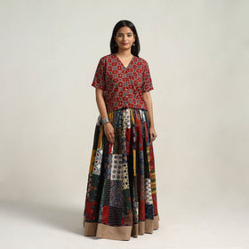 Multicolor - 24 kali patchwork cotton skirt 14 - handcrafted