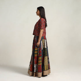 Multicolor - 24 kali patchwork cotton skirt 14 - handcrafted