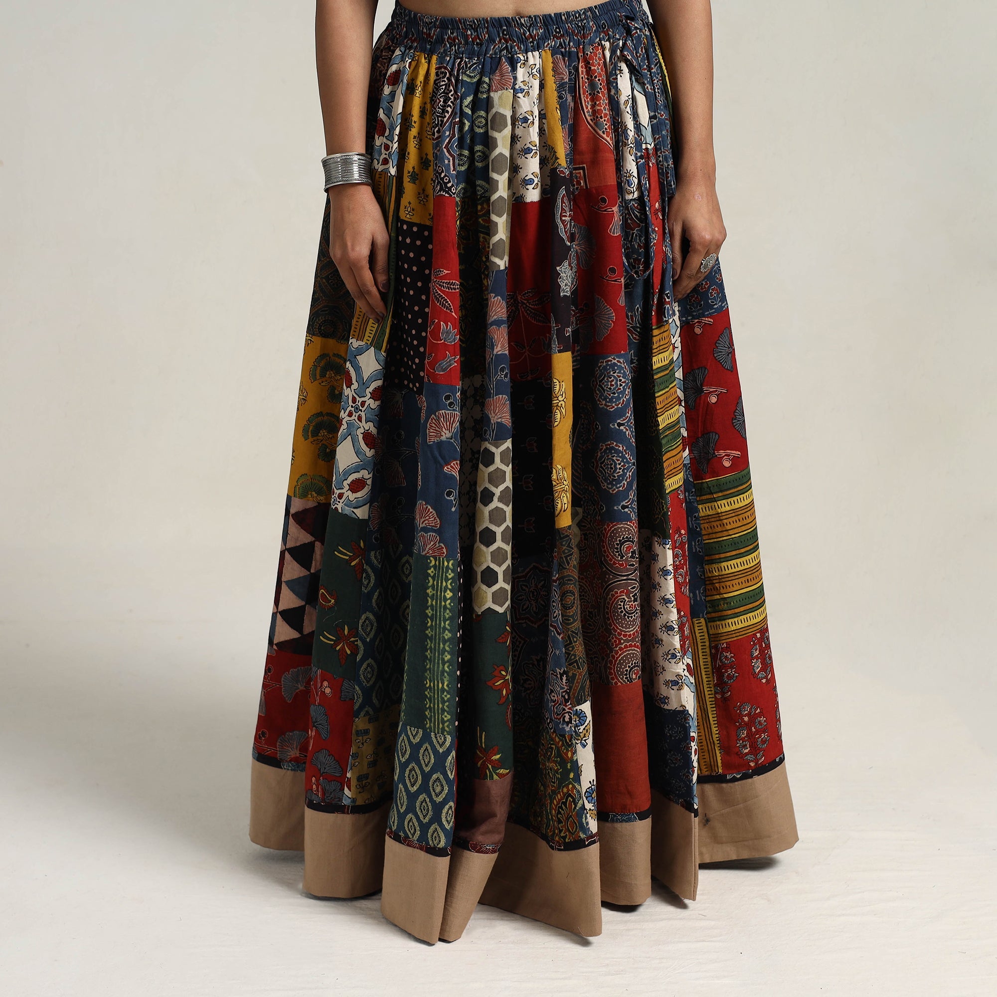 Multicolor - 24 kali patchwork cotton skirt 14 - handcrafted