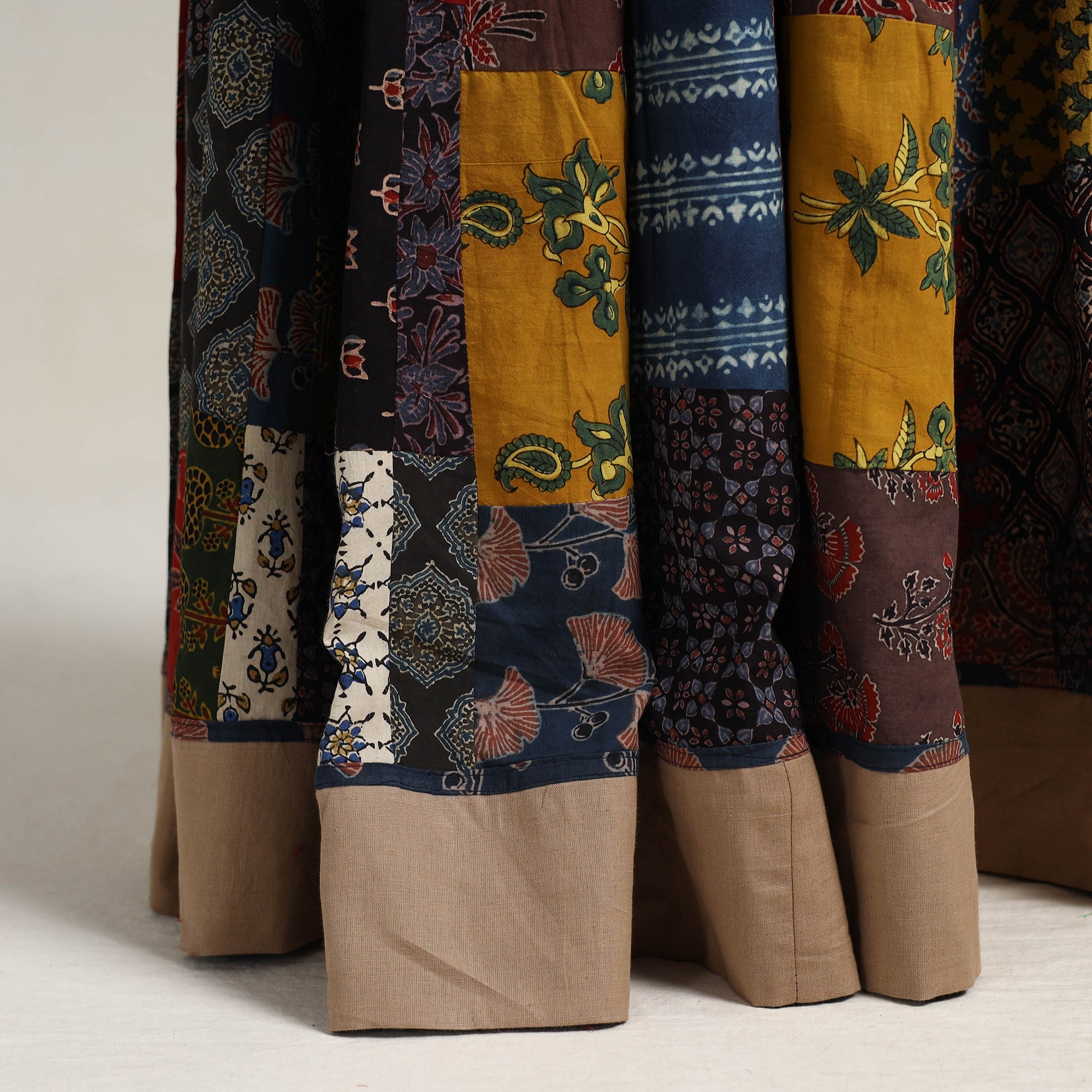 Multicolor - 24 kali patchwork cotton skirt 15 - handcrafted