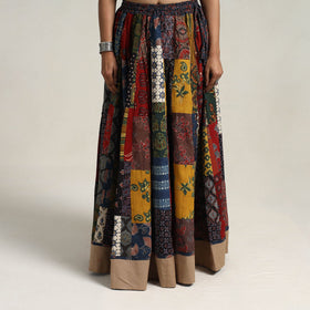 Multicolor - 24 kali patchwork cotton skirt 15 - handcrafted