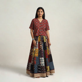Multicolor - 24 kali patchwork cotton skirt 16 - handcrafted