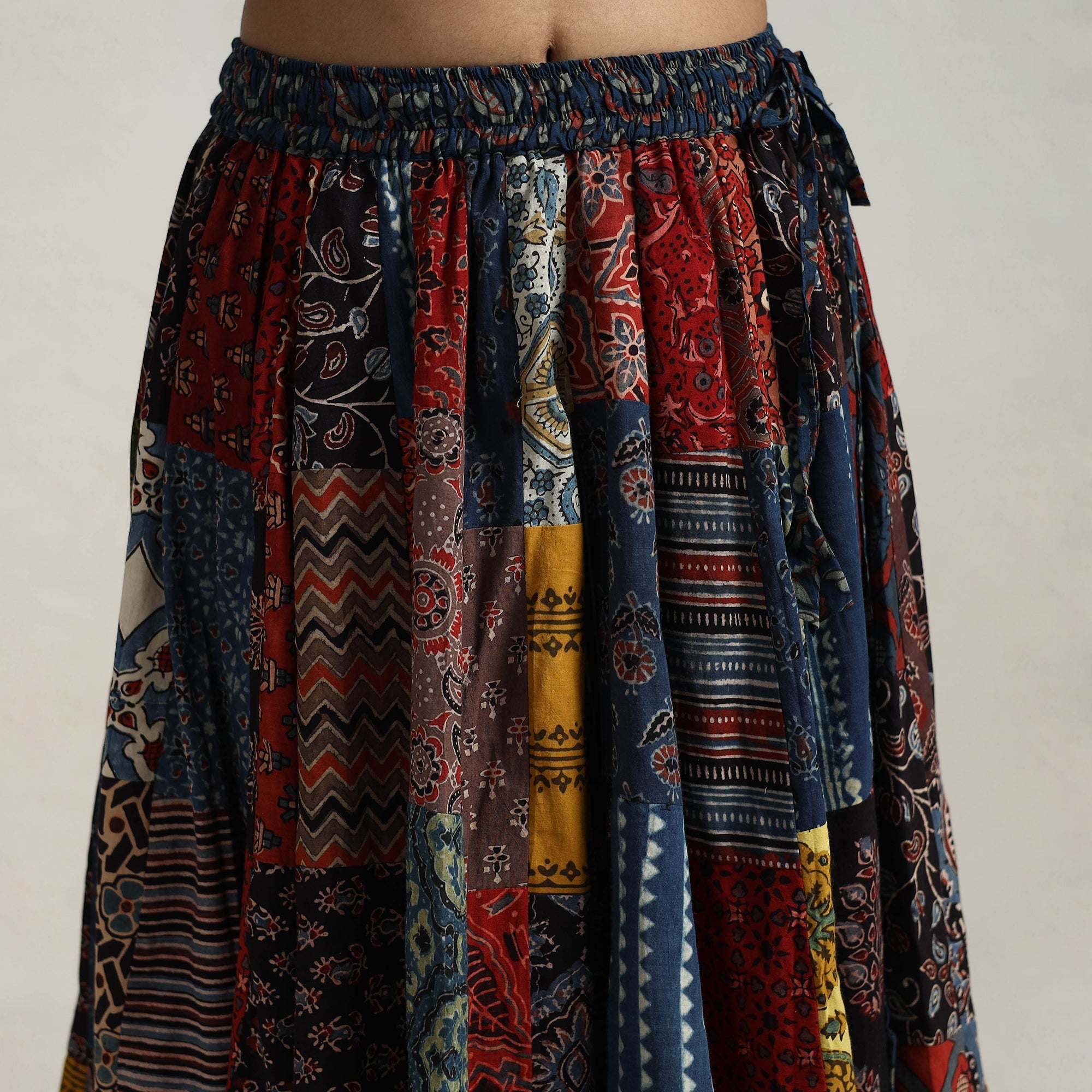 Multicolor - 24 kali patchwork cotton skirt 18 - handcrafted