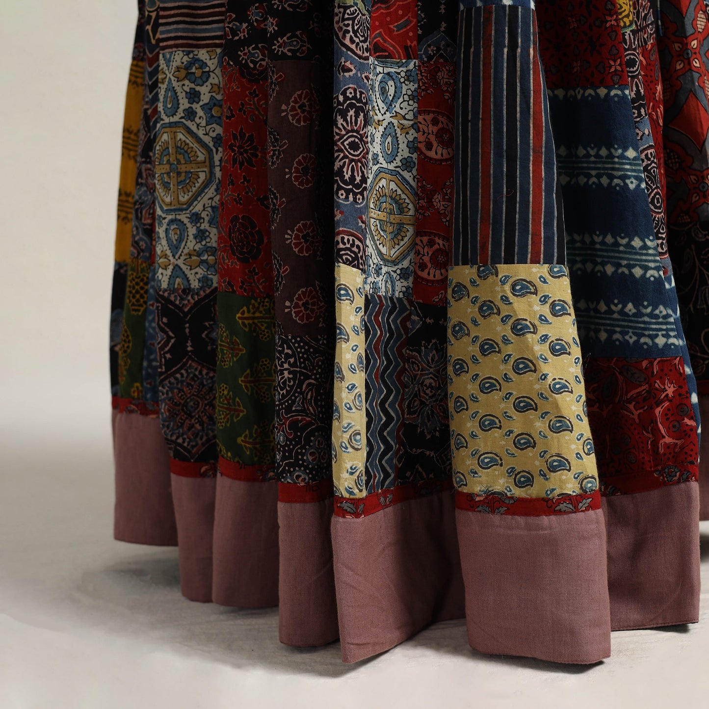 Multicolor - 24 kali patchwork cotton skirt 18 - handcrafted