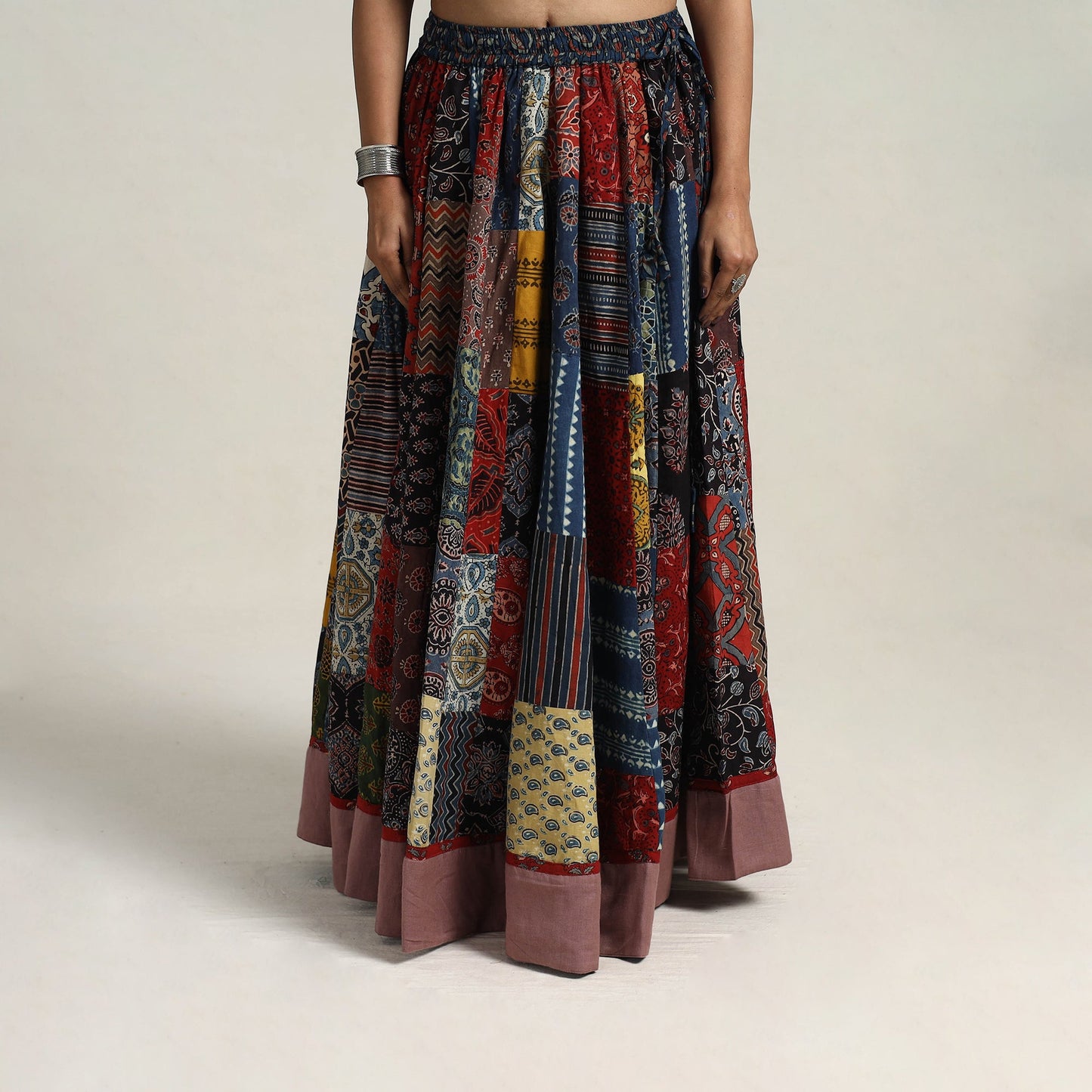 Multicolor - 24 kali patchwork cotton skirt 18 - handcrafted