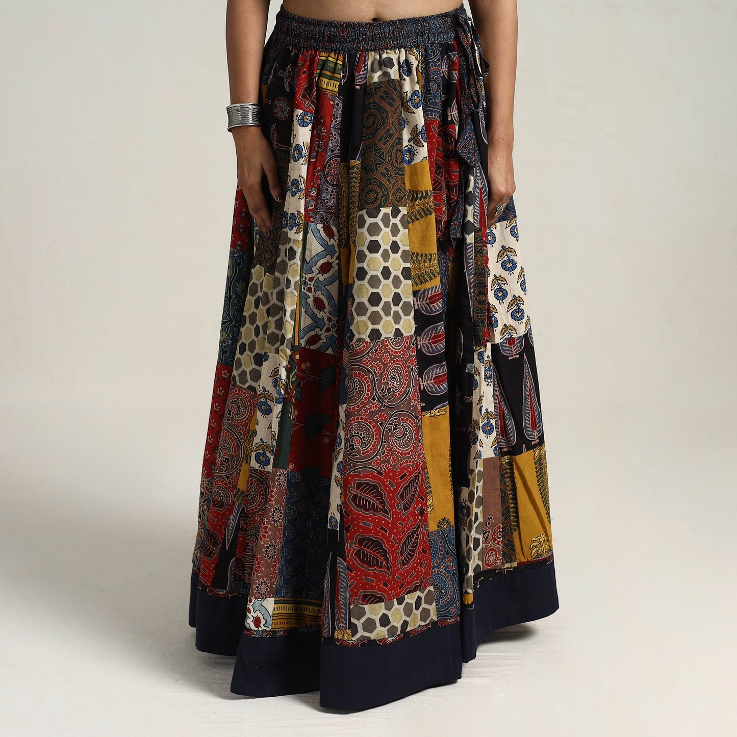 Multicolor - 24 kali patchwork cotton skirt 19 - handcrafted