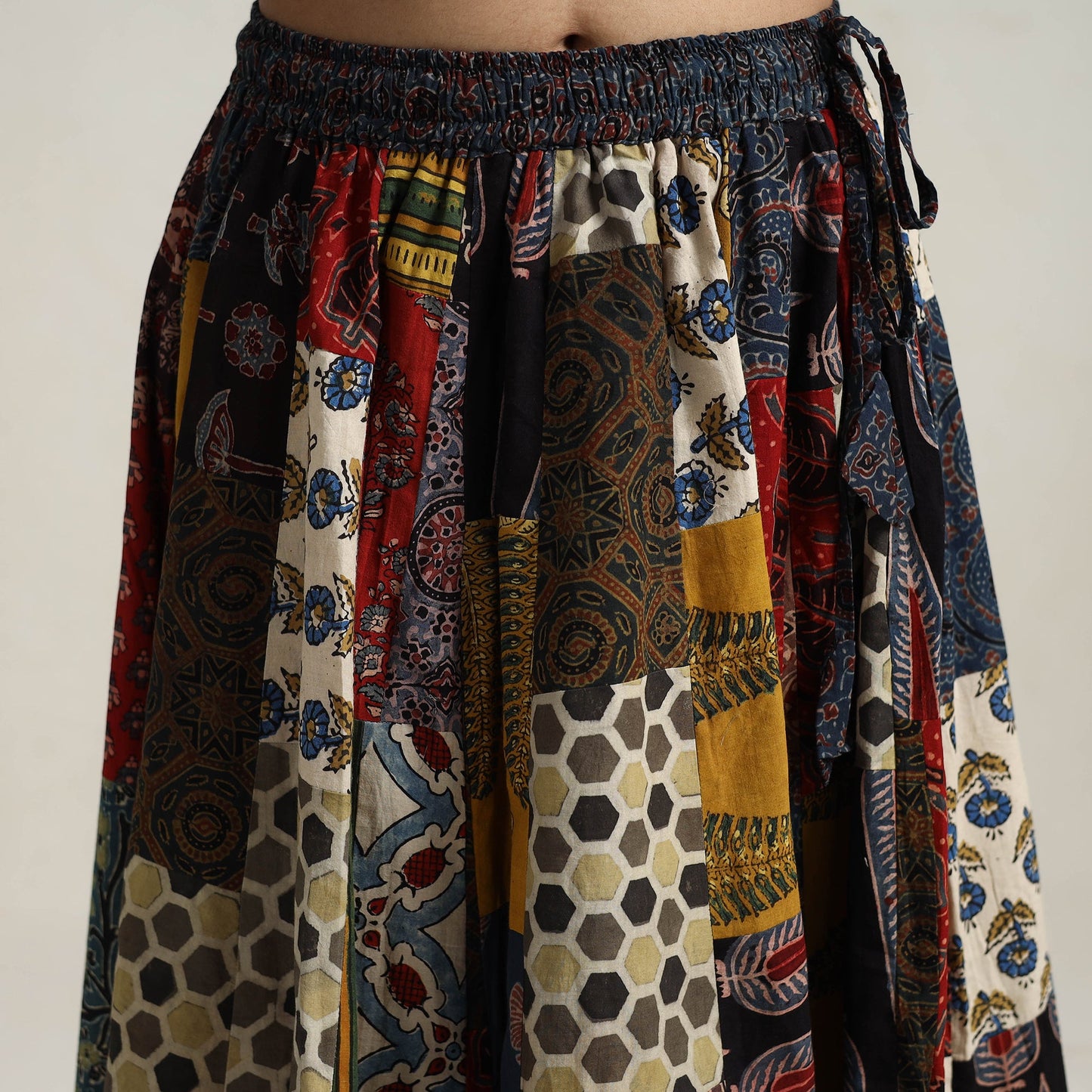 Multicolor - 24 kali patchwork cotton skirt 19 - handcrafted