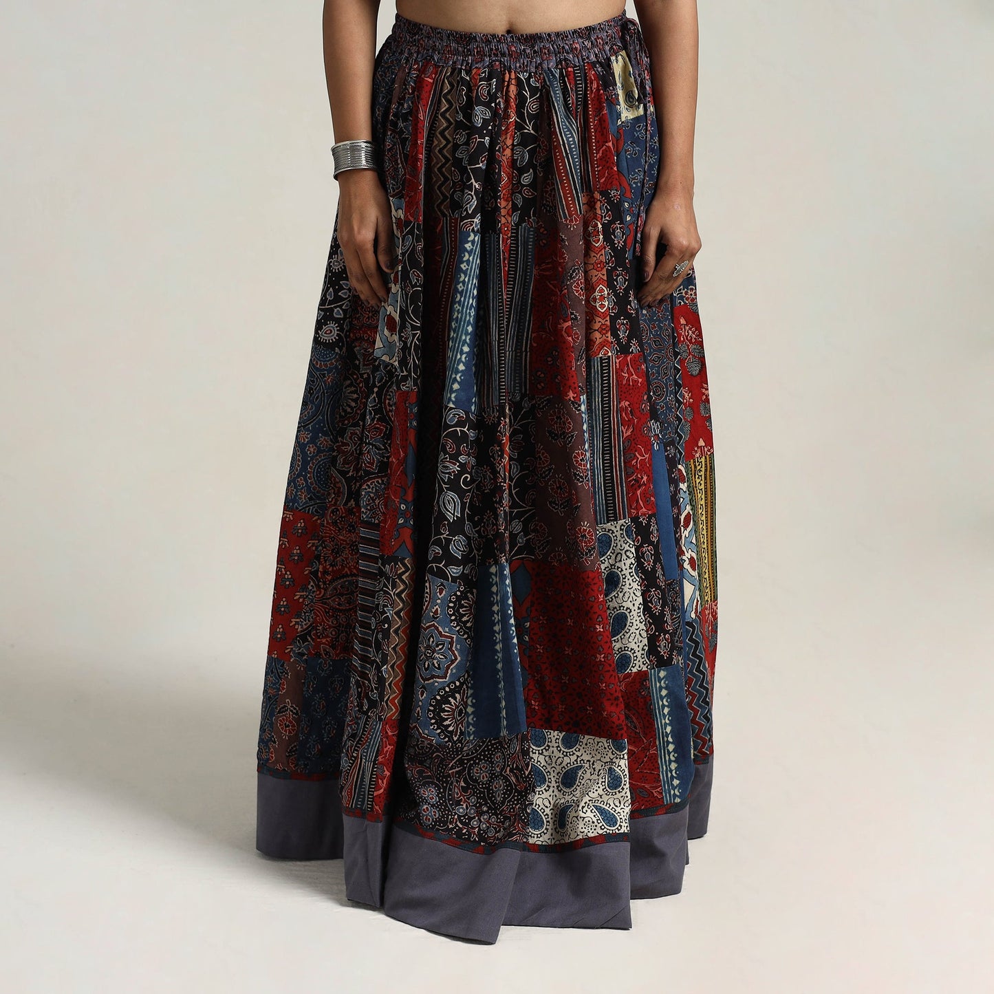 Multicolor - 24 kali patchwork cotton skirt 20 - handcrafted