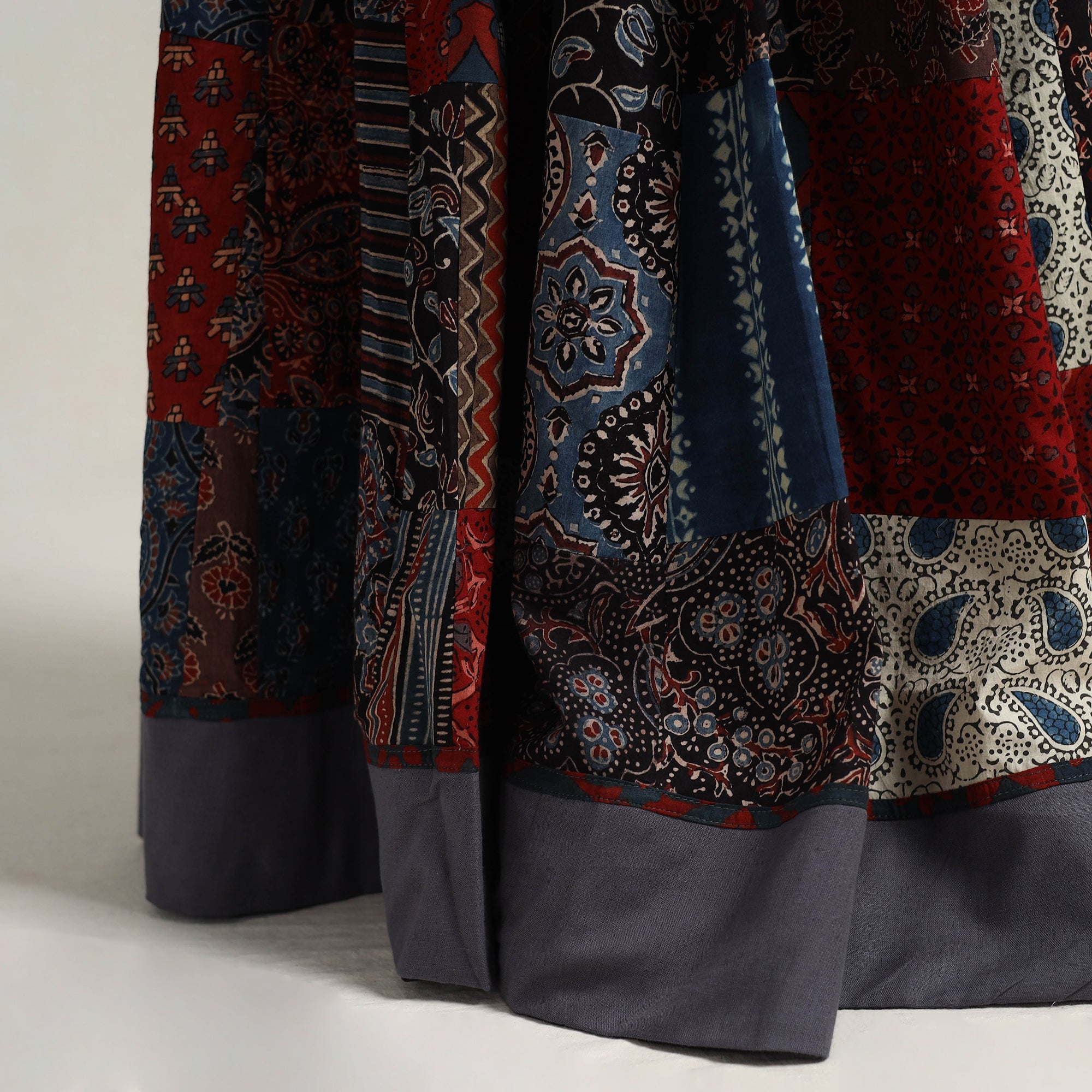 Multicolor - 24 kali patchwork cotton skirt 20 - handcrafted